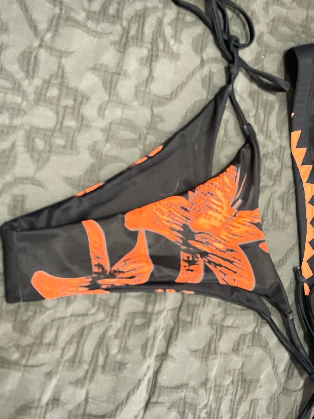 Dkny Black and Orange Logo 3pc Bikini Set - Picture 2 of 8